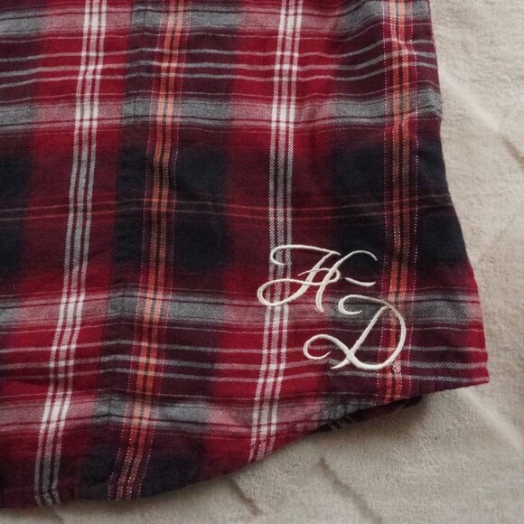 Harley-Davidson Red and Black Plaid Button Down Shirt - Picture 3 of 11